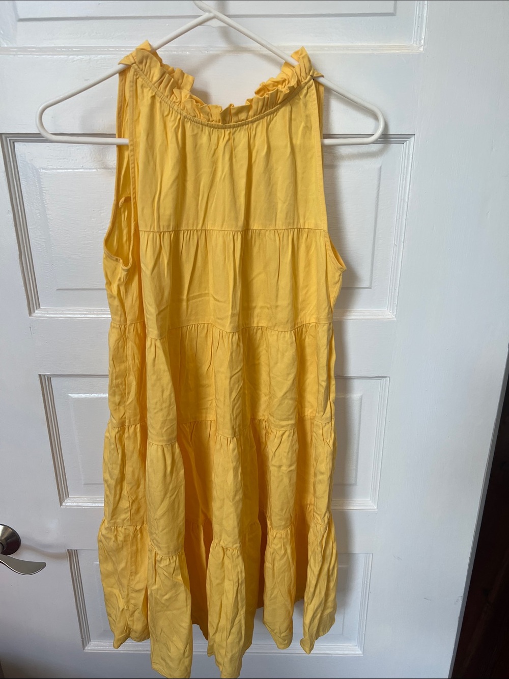 NWT Yellow Tiered Sleeveless Dress Small
